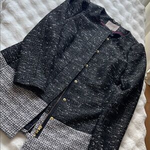 Banana Republic Black and Gray Textured Blazer